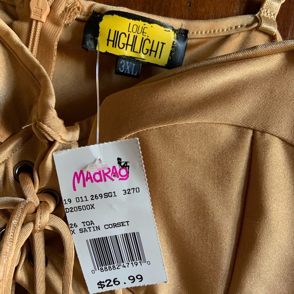 NWT🌟Lace Up Satin Feel Corset Mini Dress - Picture 2 of 4